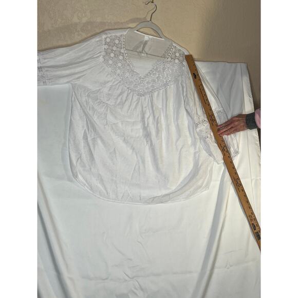 Grand & Greene womens size L top white crochet detail long sleeve fairy core - Picture 7 of 9